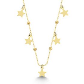 Gumush T7713 Gümüş Gold Yıldızlı Dorika Kadın Kolye