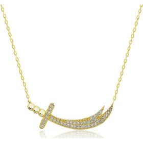Gumush T7728 Gold Zülfikar Kılıcı Kadın Gümüş Kolye