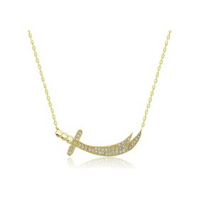 Gumush T7728 Gold Zülfikar Kılıcı Kadın Gümüş Kolye