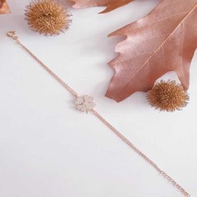 Gumush T7758 Rose Kalpli Yonca Kadın Gümüş Bileklik