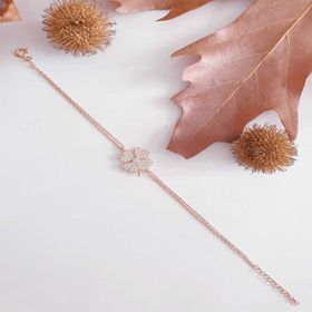 Gumush T7758 Rose Kalpli Yonca Kadın Gümüş Bileklik