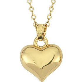 Gumush T7770 Gümüş Küçük 3 Boyutlu Gold Kalp Kadın Kolye