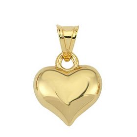 Gumush T7771 Gümüş 3 Boyutlu Gold Kalp Kadın Kolye Ucu