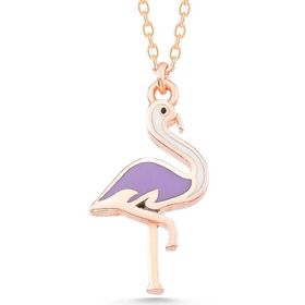 Gumush T7788 Rose Flamingo Kadın Gümüş Kolye