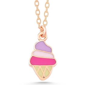 Gumush T7790 Rose Renkli Dondurma Kadın Gümüş Kolye