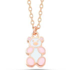 Gumush T7792 Rose Renkli Ayıcık Kadın Gümüş Kolye