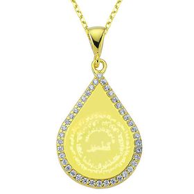 Gumush T7834 Gold Damla Kıtmir Duası Kadın Gümüş Kolye