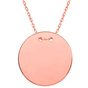 Gumush T7841 Gümüş Rose Yuvarlak Plaka Kolye