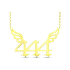 Gumush T7847 Gümüş Gold 444 Melek Sayısı Kadın Kolye