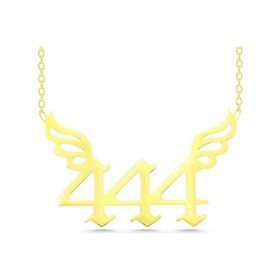 Gumush T7847 Gümüş Gold 444 Melek Sayısı Kadın Kolye