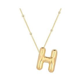 Gumush T7858 Gümüş Gold Balon H Harfi Kadın Kolye