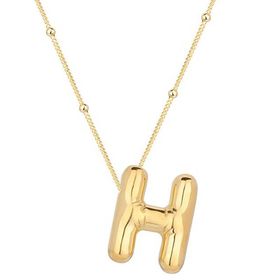 Gumush T7858 Gümüş Gold Balon H Harfi Kadın Kolye