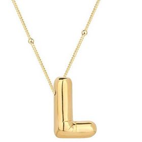 Gumush T7860 Gümüş Gold Balon L Harfi Kadın Kolye