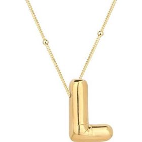 Gumush T7860 Gümüş Gold Balon L Harfi Kadın Kolye