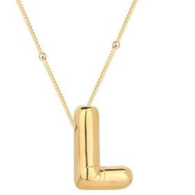 Gumush T7860 Gümüş Gold Balon L Harfi Kadın Kolye