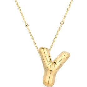 Gumush T7870 Gümüş Gold Balon Y Harfi Kadın Kolye