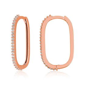 Gumush T7891 Rose Zirkon Taşlı Halka Kadın Gümüş Küpe