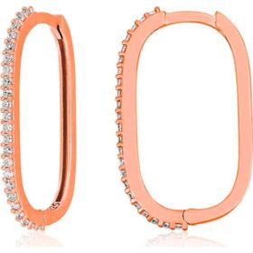 Gumush T7891 Rose Zirkon Taşlı Halka Kadın Gümüş Küpe