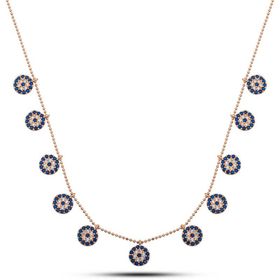 Gumush T7896 Rose Nazarlı Şans Kadın Gümüş Kolye
