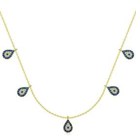 Gumush T7898 Gold Nazarlı Şans Kadın Gümüş Kolye