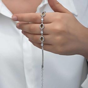 Gumush T7900 ​Damla Zultanit Taşlı Kadın Gümüş Bileklik