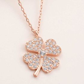 Gumush T7956 Rose Dört Yapraklı Yonca Kadın Gümüş Kolye