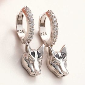 Gumush T8035 Sallantılı Kaplan Figürlü Kadın Gümüş Küpe