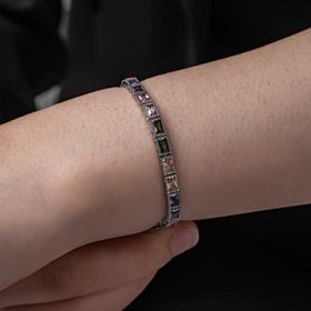 Gumush T8090 Mix Taşlı Su Yolu Kadın Gümüş Bileklik