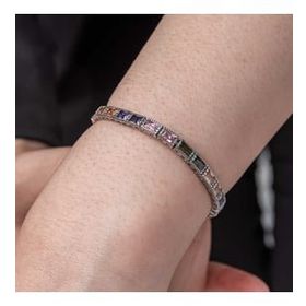 Gumush T8090 Mix Taşlı Su Yolu Kadın Gümüş Bileklik