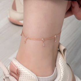 Gumush T8116 Gümüş Rose Damla Zirkon Taşlı Halhal