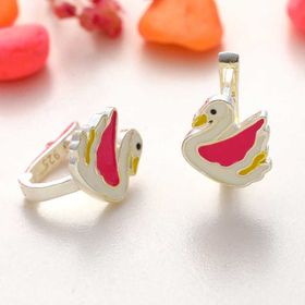 Gumush T8153 Gümüş Kuğu Çocuk Küpesi