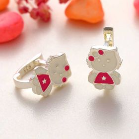 Gumush T8172 Gümüş Kedi Çocuk Küpesi