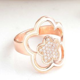 Gumush ​T8232 Gümüş Rose Çiçek Desenli Kadın Yüzük