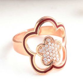 Gumush T8233 ​Gümüş Rose Çiçek Desenli Kadın Yüzük