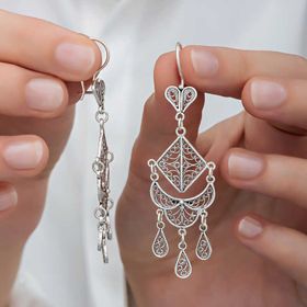 Gumush T8282 Gümüş Telkari Sallantılı Kadın Küpe