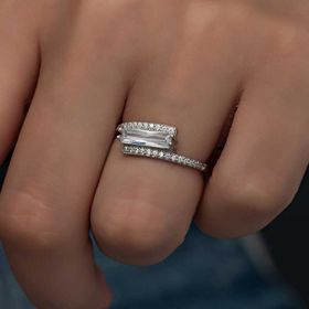Gumush T8303 Baget Taşlı Kadın Gümüş Yüzük
