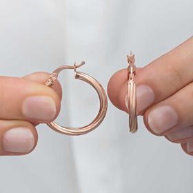 Gumush T8311 Gümüş Rose 3 mm Burgu Şarnel Küpe