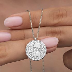 Gumush T8330 Gümüş Fil Motifli Şans Kadın Kolye