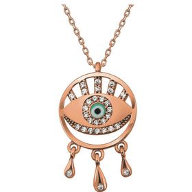 Gumush T8411 Rose Nazarlı Göz Kadın Gümüş Kolye