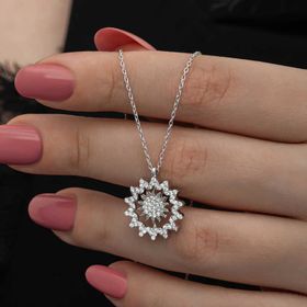 Gumush T8515 Güneş Kadın Gümüş Kolye