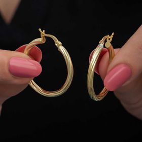 Gumush T8551 Gümüş Gold 3 mm Burgu Şarnel Küpe