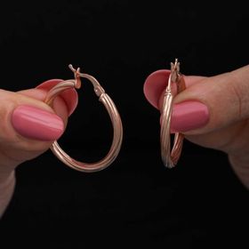 Gumush T8553 Gümüş Rose 3 mm Burgu Şarnel Küpe
