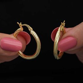 Gumush T8554 Gümüş Gold 3 mm Burgu Şarnel Küpe