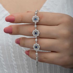 Gumush T8567 Baget Çiçek Desenli Kadın Gümüş Bileklik