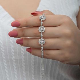 Gumush T8567 Baget Çiçek Desenli Kadın Gümüş Bileklik