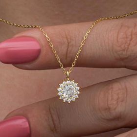 Gumush T8572 Gold Minimal Yuvarlak Anturaj Kadın Gümüş Kolye