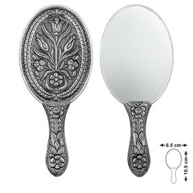 Gumush T8636 Gümüş Lale Motifli El Aynası