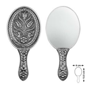 Gumush T8638 Gümüş Lale Motifli El Aynası