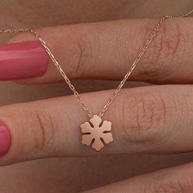 Gumush T8657 Rose Minimal Kar Tanesi Kadın Gümüş Kolye