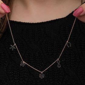 Gumush T8664 Rose Şans Kadın Gümüş Kolye
